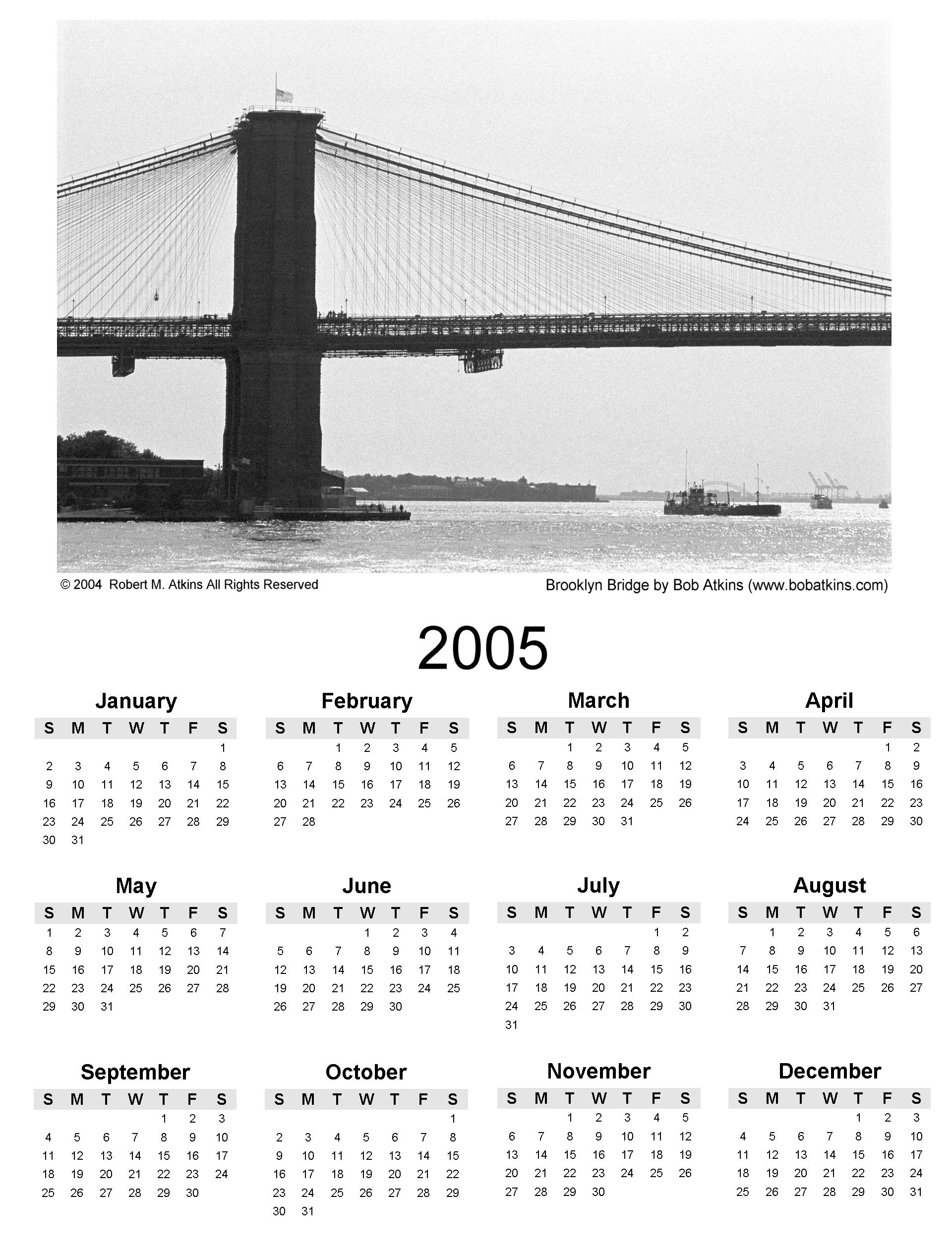 2005 Photo Calendars Bob Atkins Photography