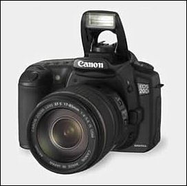 Canon EOS 20D with EF-S 17-85/4-5.6IS lens - Flash extended