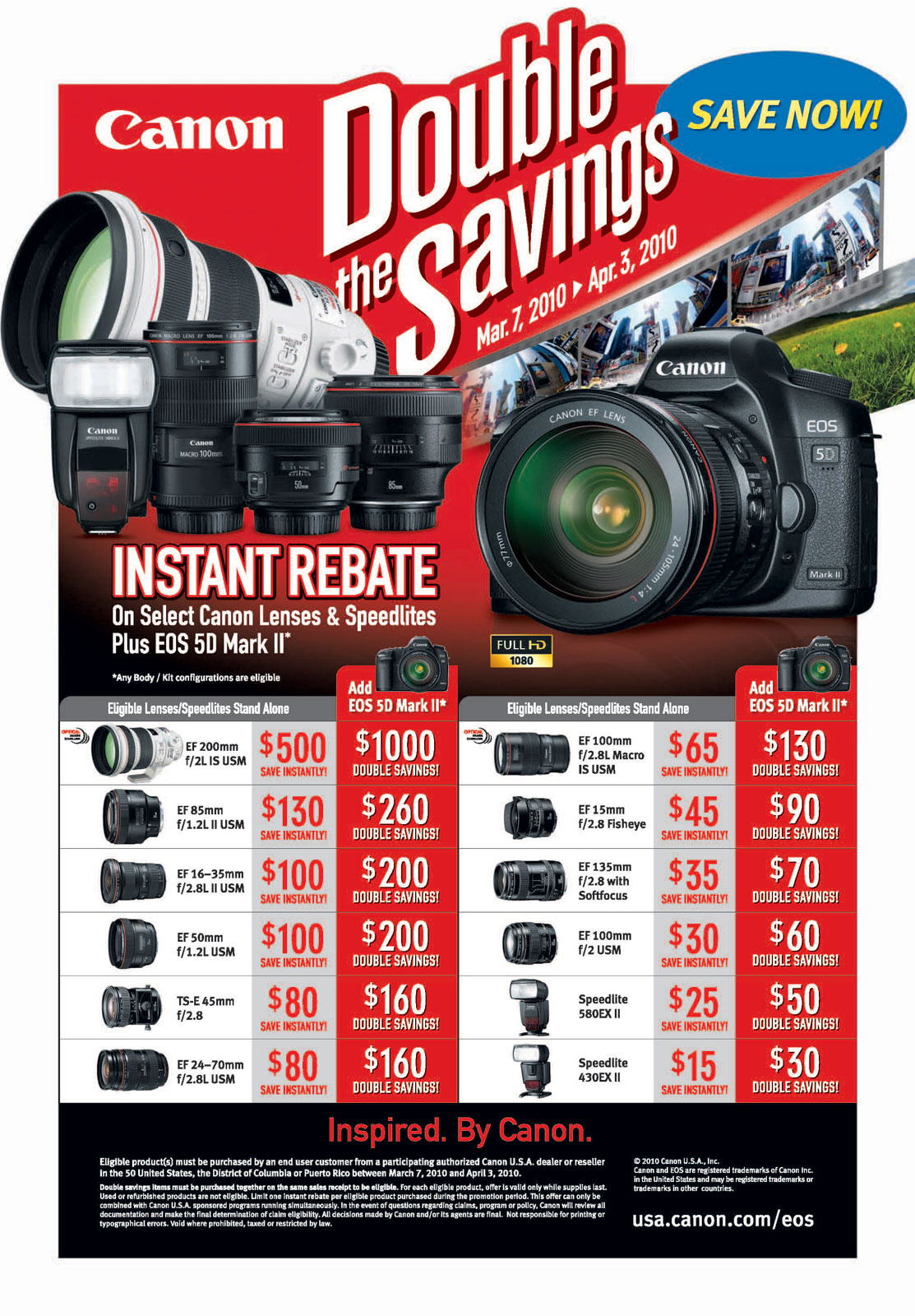 Canon Rebates March 2010