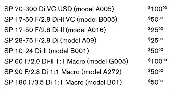 Tamron Rebates 2013