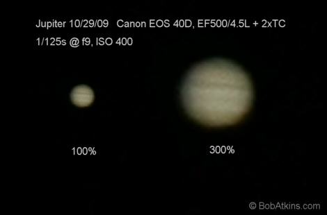 Jupiter, Canon 500mm lens
