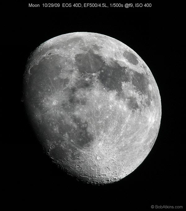 Moon, Canon 500mm lens