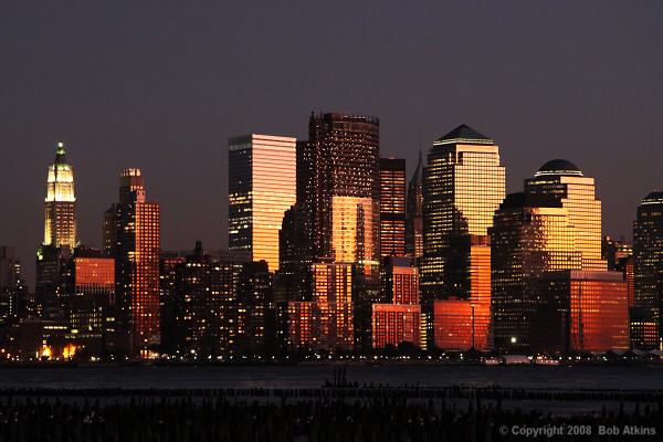 new york skyline pictures. New York Skyline at Sunset